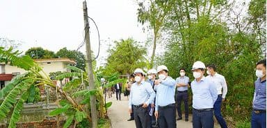 Vice Chairman of the City People's Committee Nguyen Duc Tho inspected the progress of the project to renovate and upgrade National Highway 37 section through Hai Phong city