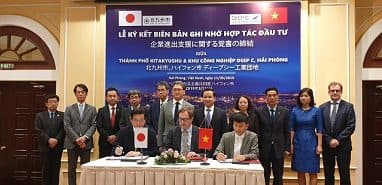 Ký kết Biên bản ghi nhớ hợp tác về đầu tư kinh doanh giữa thành phố Kitakyushu và Khu công nghiệp DEEP C Hải Phòng
