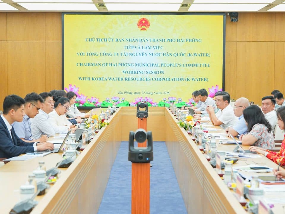 Hải Phòng thúc đẩy hợp tác với Tổng Công ty Tài nguyên nước Hàn Quốc trong quản lý tài nguyên nước thông minh