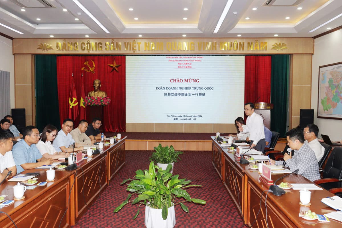 A Chinese business delegation explores investment opportunities in supplying and manufacturing components for wind power turbines in Hai Phong