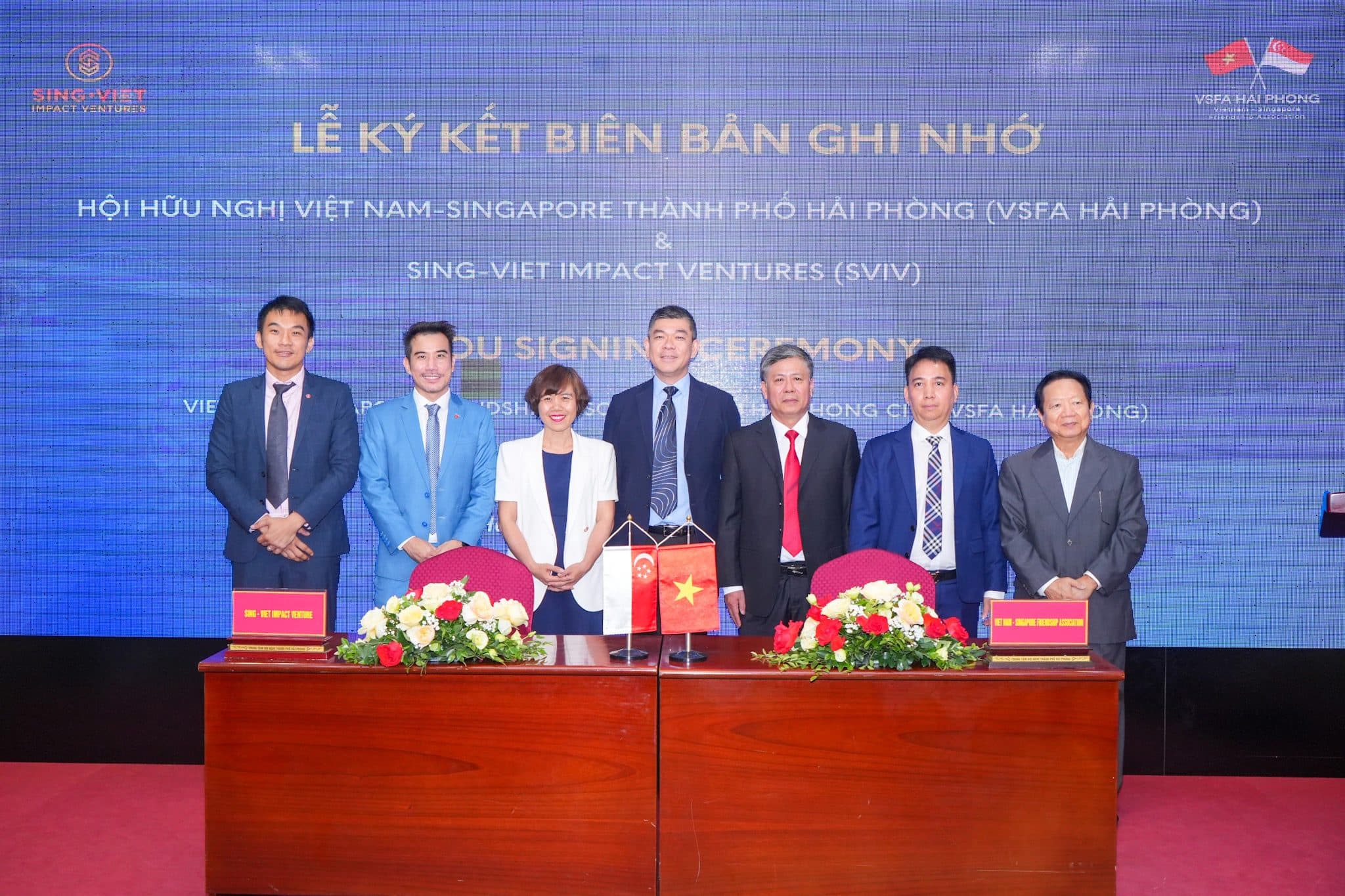Vietnam - Singapore Friendship Association of Hai Phong City and Singapore - Viet Impact Venture Association Signed "Memorandum of Cooperation"