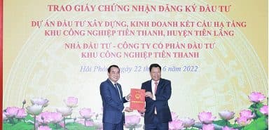 Construction investment and infrastructure business project of Tien Thanh Industrial Park (Tien Lang district) is expected to start construction at the end of 2022
