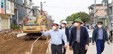 Vice Chairman of the City People's Committee Nguyen Duc Tho inspected the progress of key projects in Thuy Nguyen district