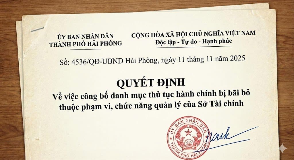 Quyết định về việc công bố danh mục thủ tục hành chính bị bãi bỏ thuộc phạm vi, chức năng quản lý của Sở Tài chính